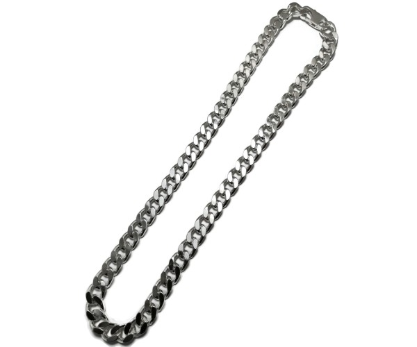 Hopeinen panssariketju kaulaan 111-158g / 50-70 cm / 10 mm