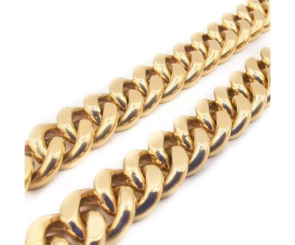 Kultainen panssariketju kaulaan 10mm, umpinainen