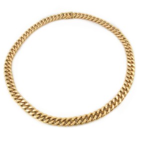 Kultainen panssariketju kaulaan 10mm, umpinainen