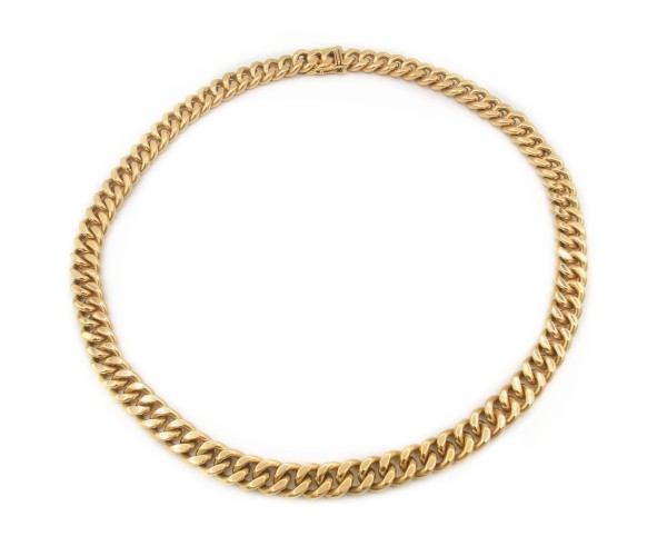 Kultainen panssariketju kaulaan 10mm, umpinainen