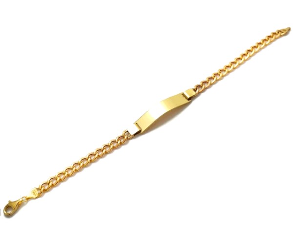 Kultainen panssariketju laatalla ranteeseen 8mm