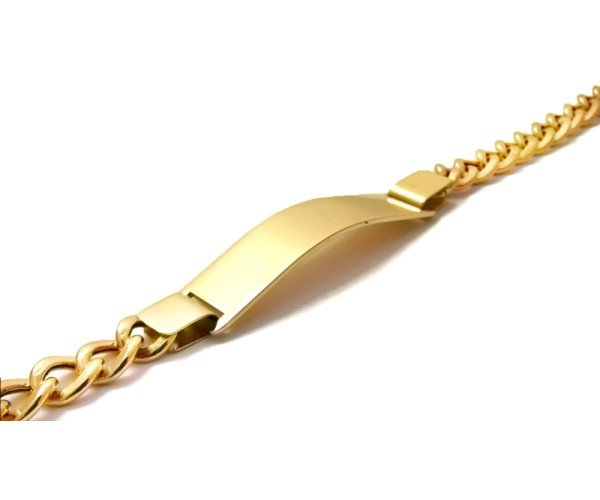 Kultainen panssariketju laatalla ranteeseen 8mm