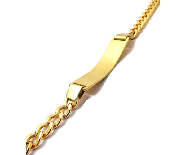 Kultainen panssariketju laatalla ranteeseen 8mm