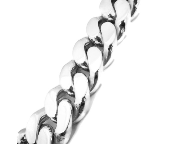 Hopeinen panssariketju kaulaan 20 mm / 600-680 g / 55-60 cm