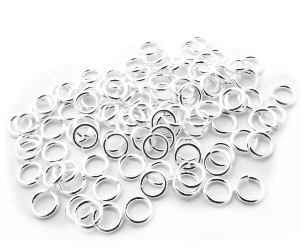 Hopeinen avoin rengas, 6 mm * 1 mm