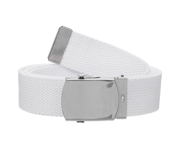 Valkoinen Canvasvyö metallisoljella Valkoinen Canvasvyö metallisoljella