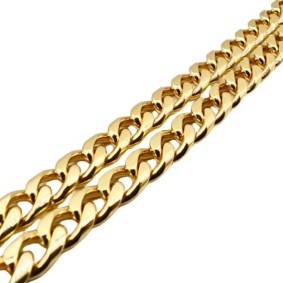 Kultainen panssariketju kaulaan 6mm, umpinainen