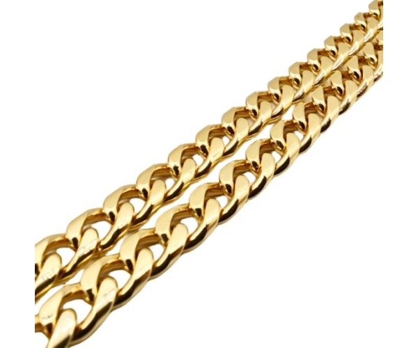 Kultainen panssariketju kaulaan 6mm, umpinainen