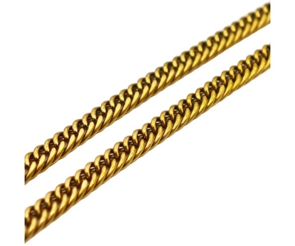 Teräksinen tuplapanssariketju / kullattu / 4 mm / 45-60cm