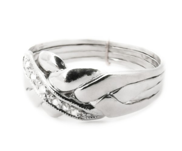 Pirunnyrkkissormus, 4-osainen - Rodinoitu hopea ja timantit