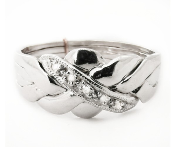 Pirunnyrkkissormus, 4-osainen - Rodinoitu hopea ja timantit