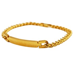 Teräksinen panssariketju laatalla  / kullattu / 6 mm / 20cm