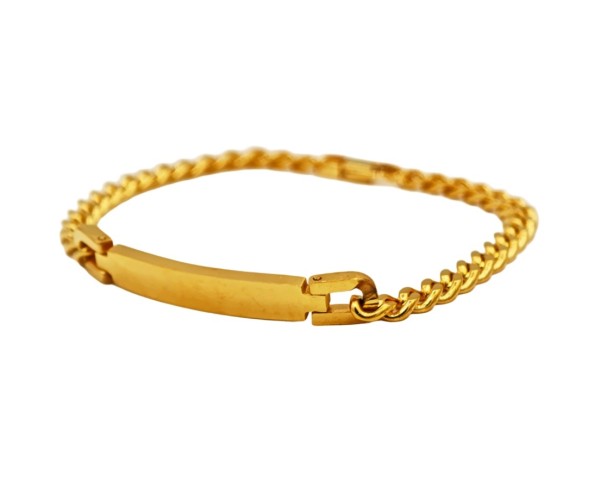 Teräksinen panssariketju laatalla  / kullattu / 6 mm / 20cm