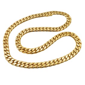 Kultainen panssariketju kaulaan 9,6mm, umpinainen