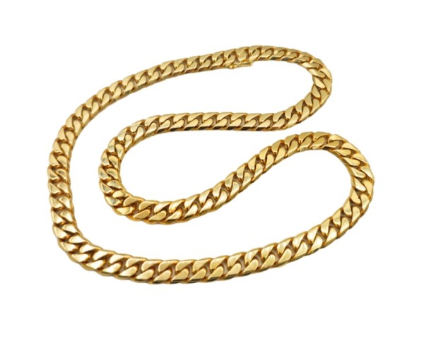 Kultainen panssariketju kaulaan 9,6mm, umpinainen