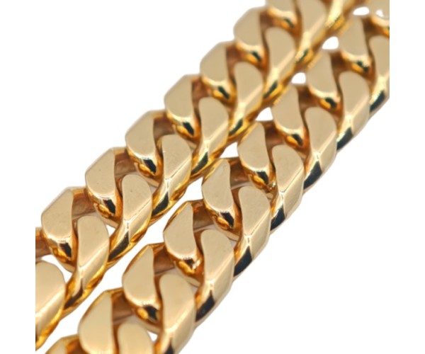 Kultainen panssariketju kaulaan 9,6mm, umpinainen