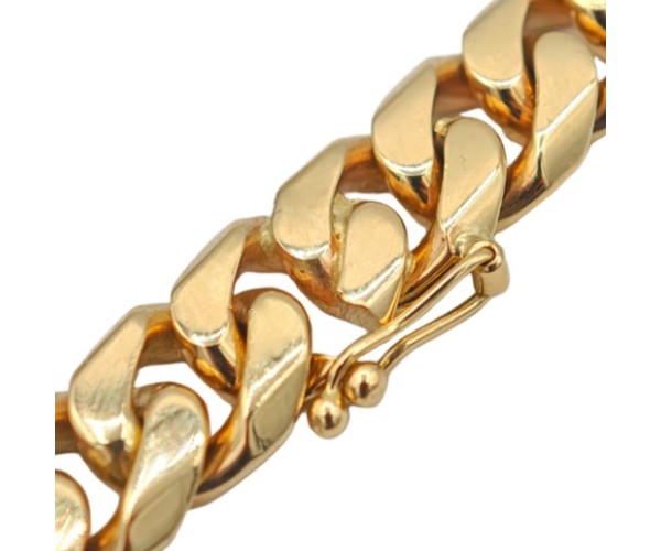 Kultainen panssariketju kaulaan 9,6mm, umpinainen