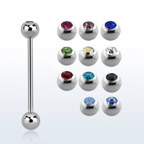 Zircon Barbell [1,6 mm * 16 mm] - Kirurginteräs