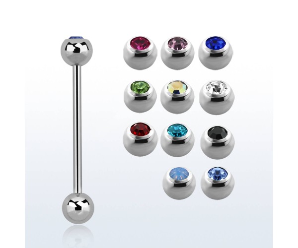 Zircon Barbell [1,6 mm * 16 mm] - Kirurginteräs