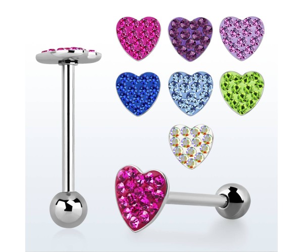 Heart Barbell [1,6 mm * 16 mm] - Kirurginteräs