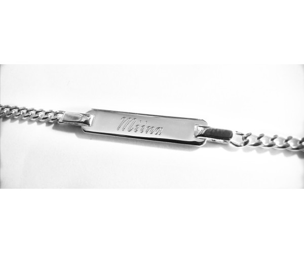 Hopeinen panssariketju laatalla ranteeseen 2,1-3,2g / 12-20 cm / 2 mm