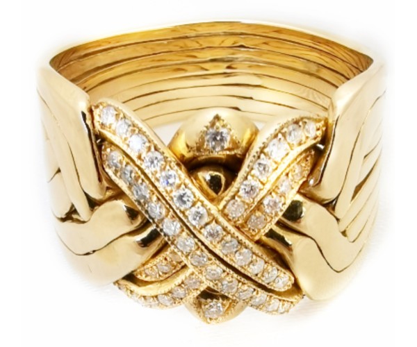 Pirunnyrkki: 18 K kulta 8-osainen timanteilla, heavy  Pirunnyrkki: 18 K kulta 8-osainen timanteilla, heavy