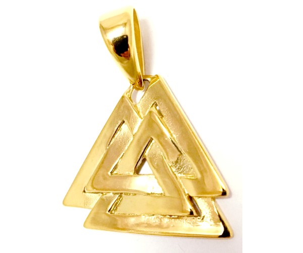 Valknut, Odinin symboli - Teräsriipus, kullattu
