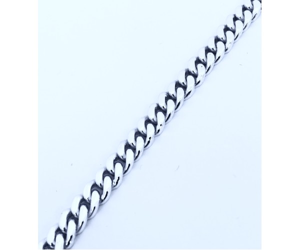 Hopeinen panssariketju ranteeseen / 6 mm / 19-23g / 20-24cm