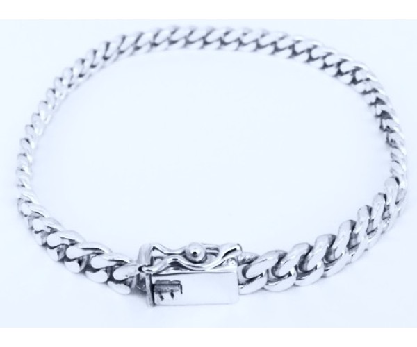 Hopeinen panssariketju ranteeseen / 6 mm / 19-23g / 20-24cm