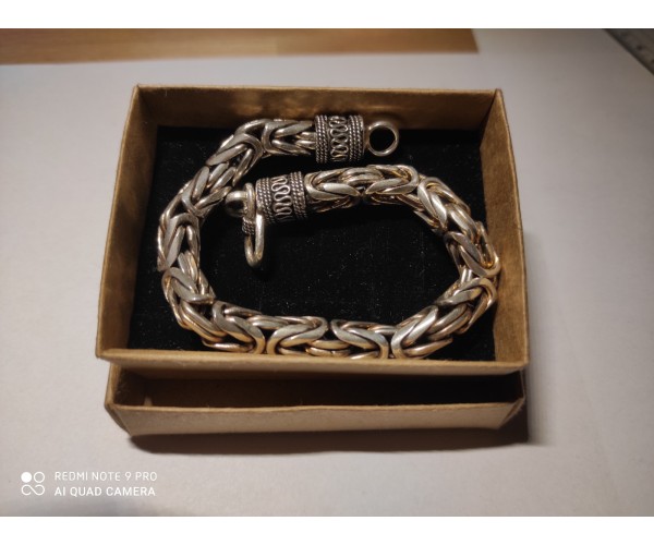 Viikinki - Hopeinen ranneketju / 8 mm / 69-84g / 20-24cm