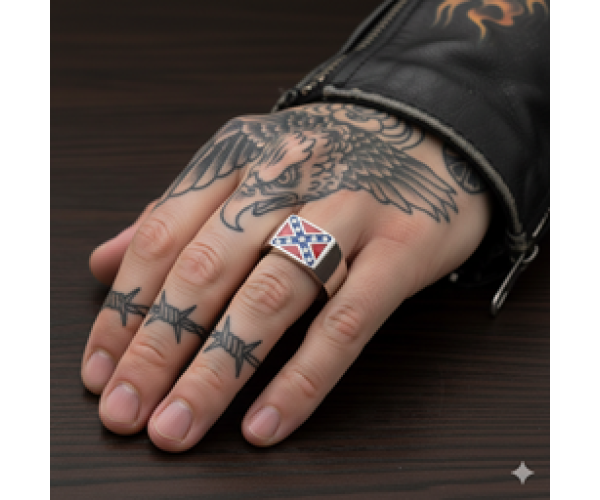 Etelävaltioiden lippu - Teräksinen kantasormus