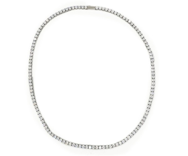 Teräksinen zirkoniketju / 4 mm / 50-55cm