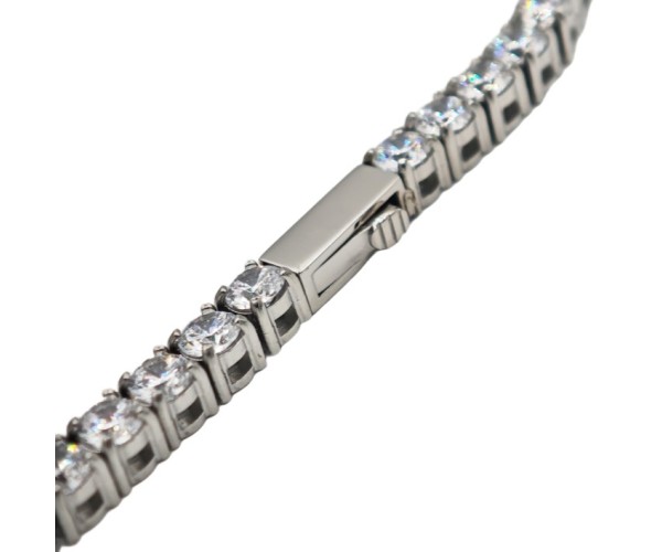 Teräksinen zirkoniketju / 4 mm / 50-55cm
