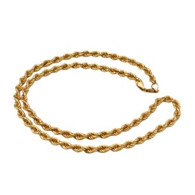 Kultainen cordellketju kaulaan 5mm, umpinainen
