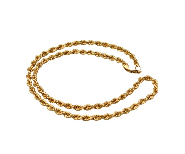 Kultainen cordellketju kaulaan 5mm, umpinainen