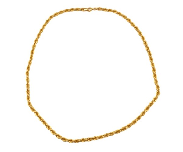 Kultainen cordellketju kaulaan 5mm, umpinainen