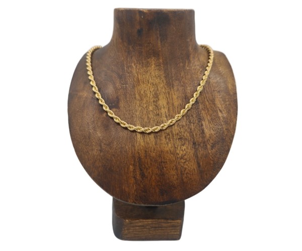 Kultainen cordellketju kaulaan 5mm, umpinainen