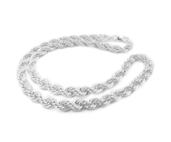 Hopeinen cordellketju / 7 mm / 70g-100 g / 50 -70cm