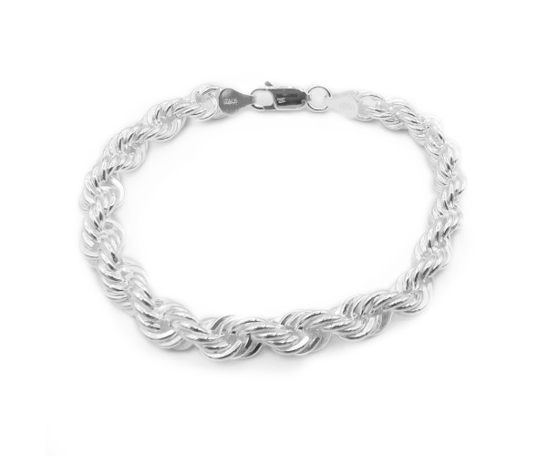 Hopeinen cordellketju ranteeseen / 7 mm / 26g-32g / 20 -24cm