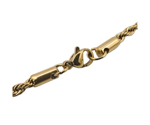 Teräksinen cordellketju / kullattu / 3 mm / 50-60cm