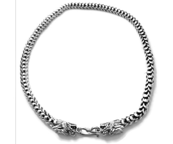 Lohikäärme - Hopeinen kaulaketju / 8mm / 137g-169g / 50-65cm