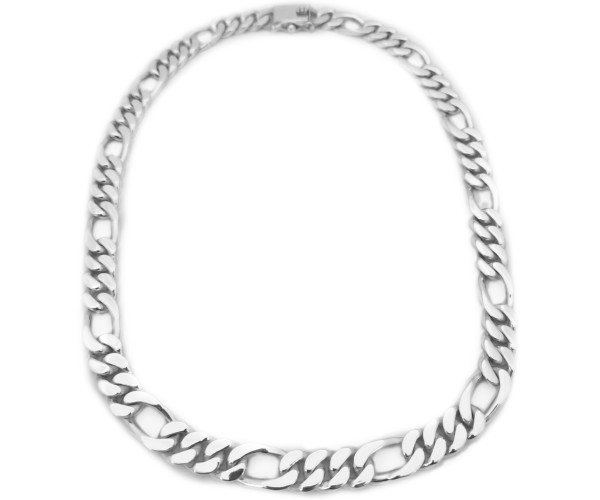 Hopeinen figaroketju kaulaan 10mm / 50cm-60cm / 120g-140g