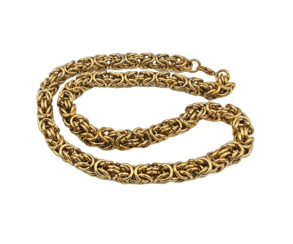 Teräksinen kuningasketju / kullattu / 10 mm / 60cm