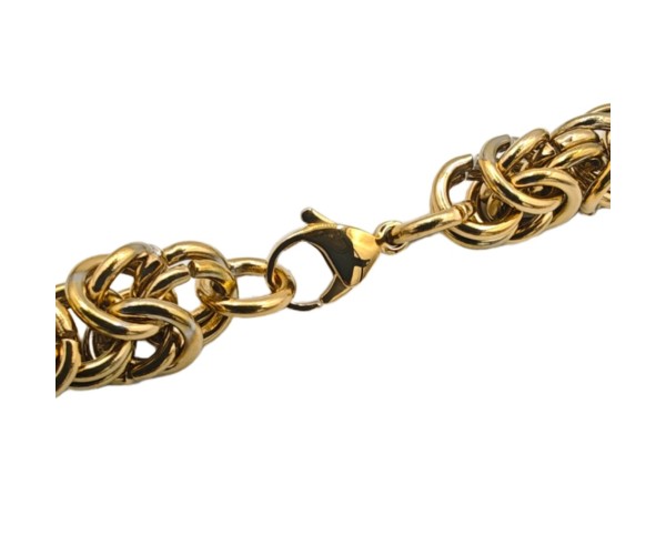 Teräksinen kuningasketju / kullattu / 10 mm / 60cm