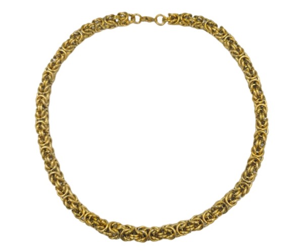 Teräksinen kuningasketju / kullattu / 10 mm / 60cm