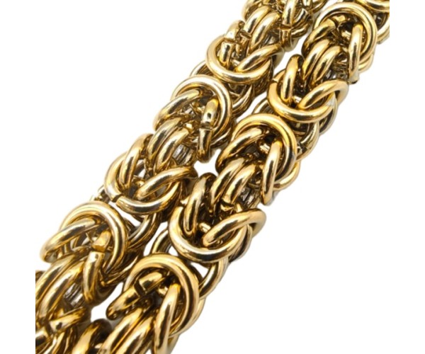 Teräksinen kuningasketju / kullattu / 10 mm / 60cm