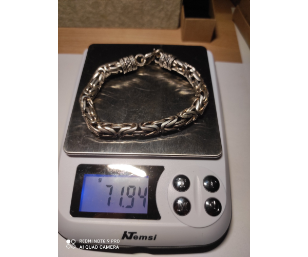 Viikinki - Hopeinen ranneketju / 8 mm / 69-84g / 20-24cm