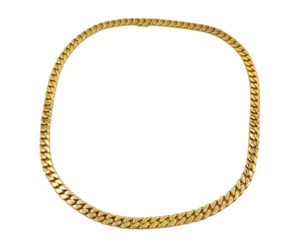 Kultainen panssariketju kaulaan 7,5mm, umpinainen