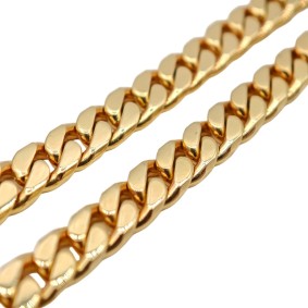 Kultainen panssariketju kaulaan 7,5mm, umpinainen