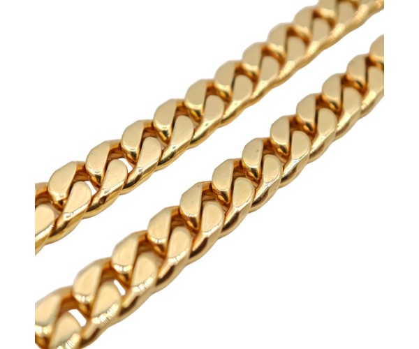 Kultainen panssariketju kaulaan 7,5mm, umpinainen